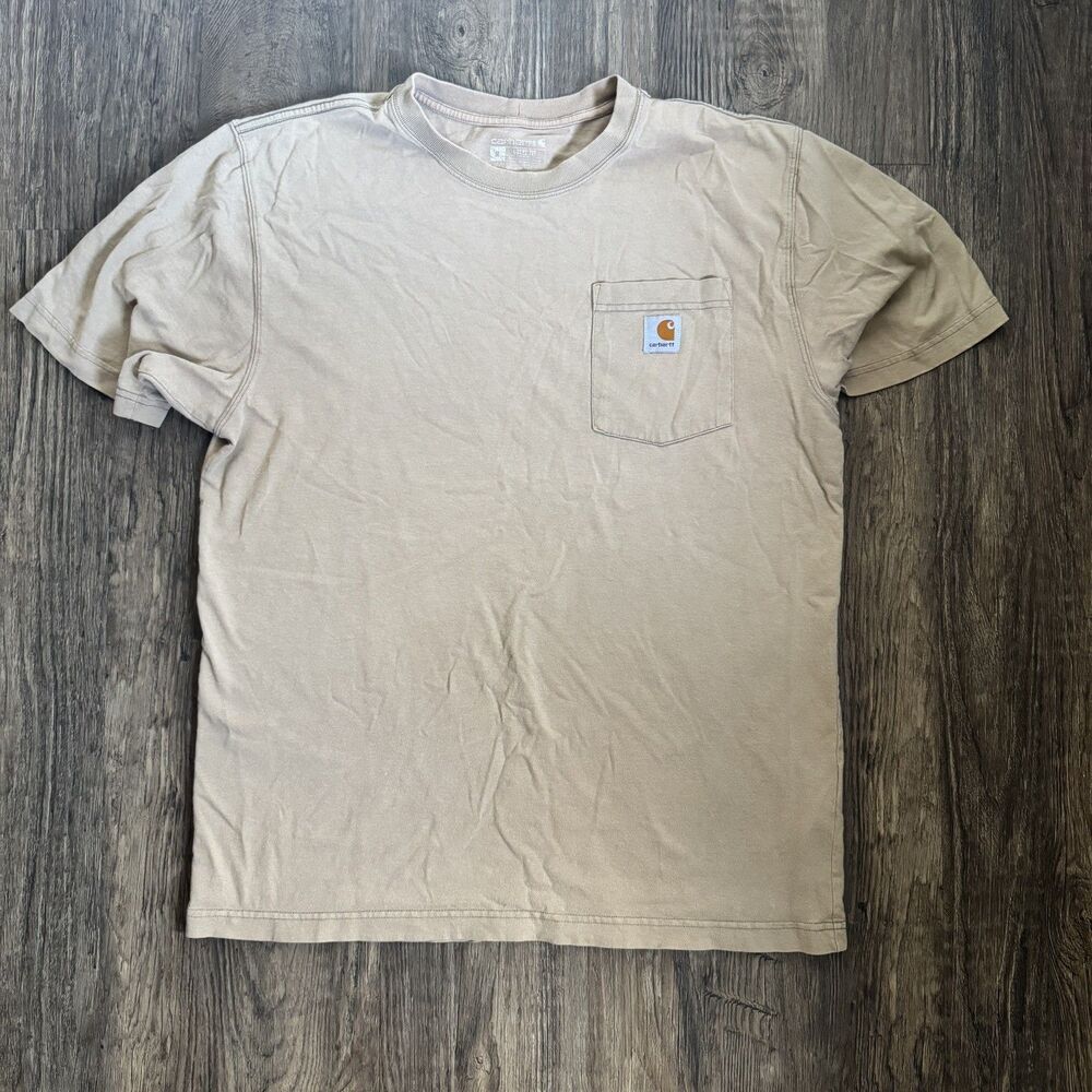 Carhartt Men's Loose Fit Pocket T-Shirt Crew Neck Short Sleeve M K87 Desert Tan